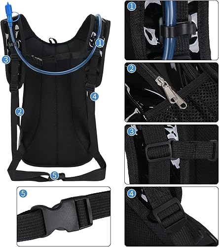 Miniatura 4 de Roptat Mochila de hidratación con bolsa de hidratación de 2 litros, mochila ligera para agua para mujeres y hombres, correr, equitación, ciclismo