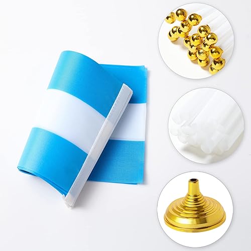 Miniatura 3 de Bandera argentina de escritorio con bandera argentina, pequeñas banderas de mesa argentina para oficina con decoración de base de soporte (paquete