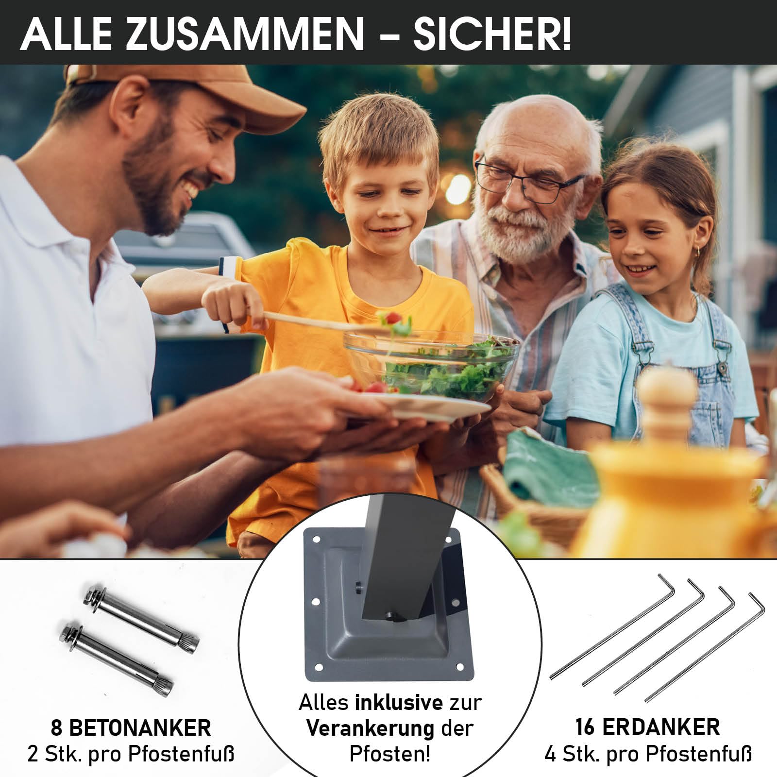 BRAST® Alu Pavillon Summerdream | viele Modelle & Farben | Größen 3x3m 3x4m | Moskitonetz + LEDs | TÜV geprüft | wasserdicht | UV-Schutz | festes Dach | 3x4m Grau LEDs