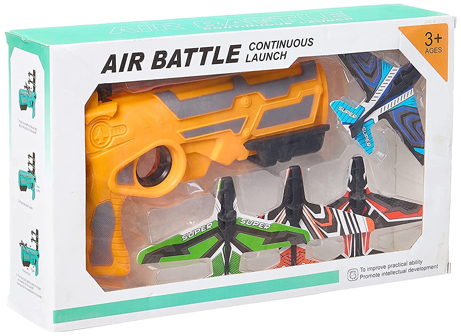 Air Battle Continuous Launch Gun With 4 Paper Airplane - Multi Color