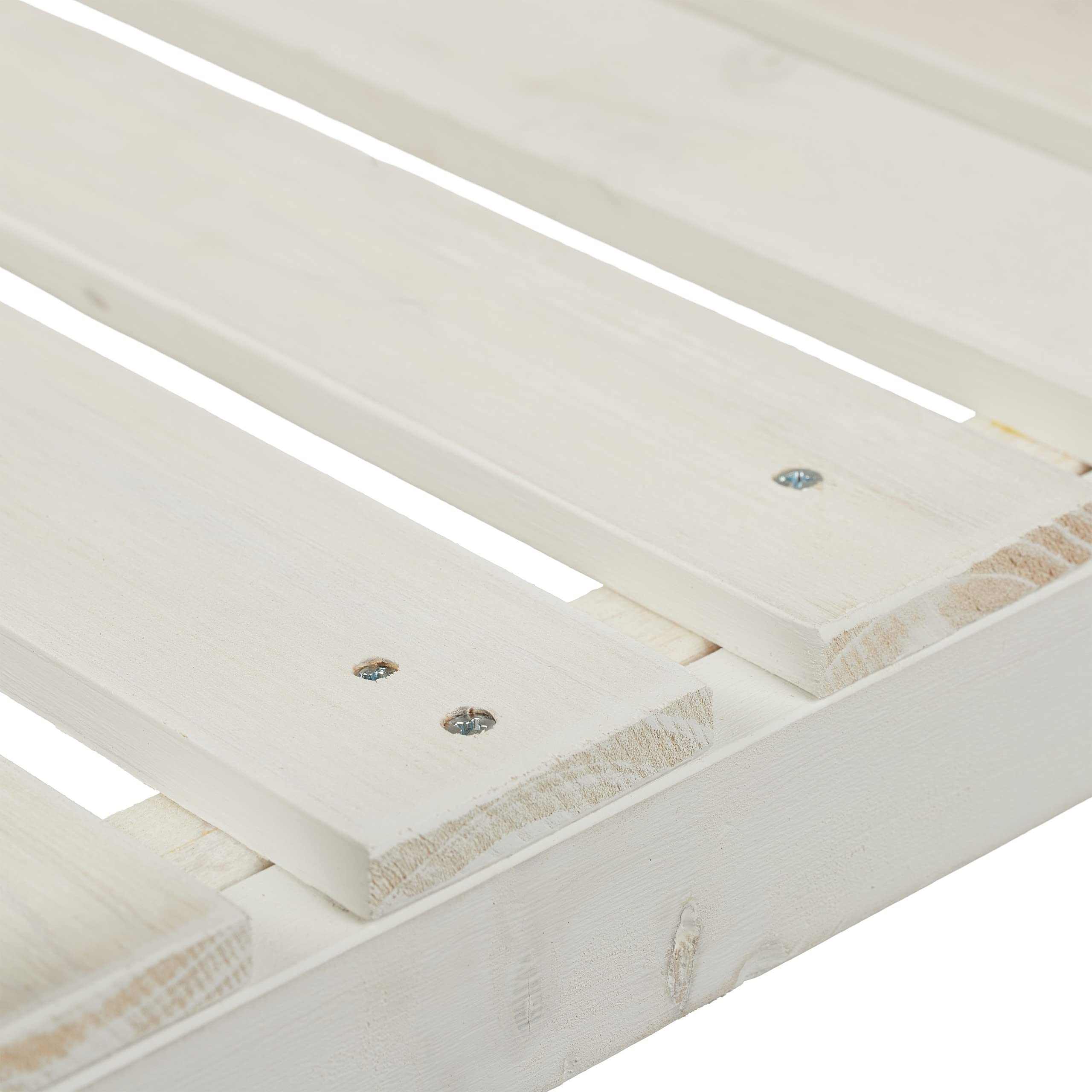 Relaxdays Fioriera Rialzata in Legno di Abete, H x L x P: 80 x 74 x 38 cm, Aiuola Alta per Giardino, Balcone, Bianco