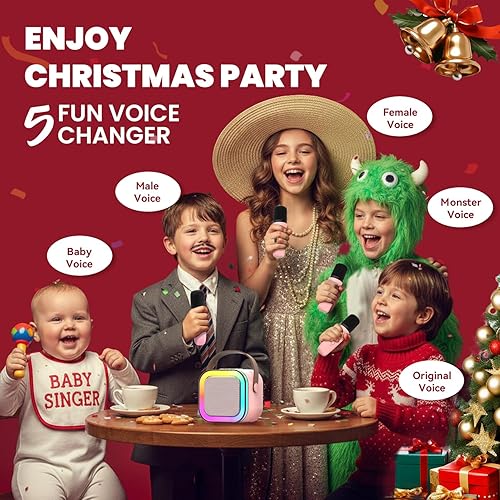 Miniatura 3 de Mini máquina de karaoke para niños y niñas, regalos de cumpleaños para edades de 4, 5, 6, 7, 8 años en adelante, nuevo 2025, altavoz Bluetooth