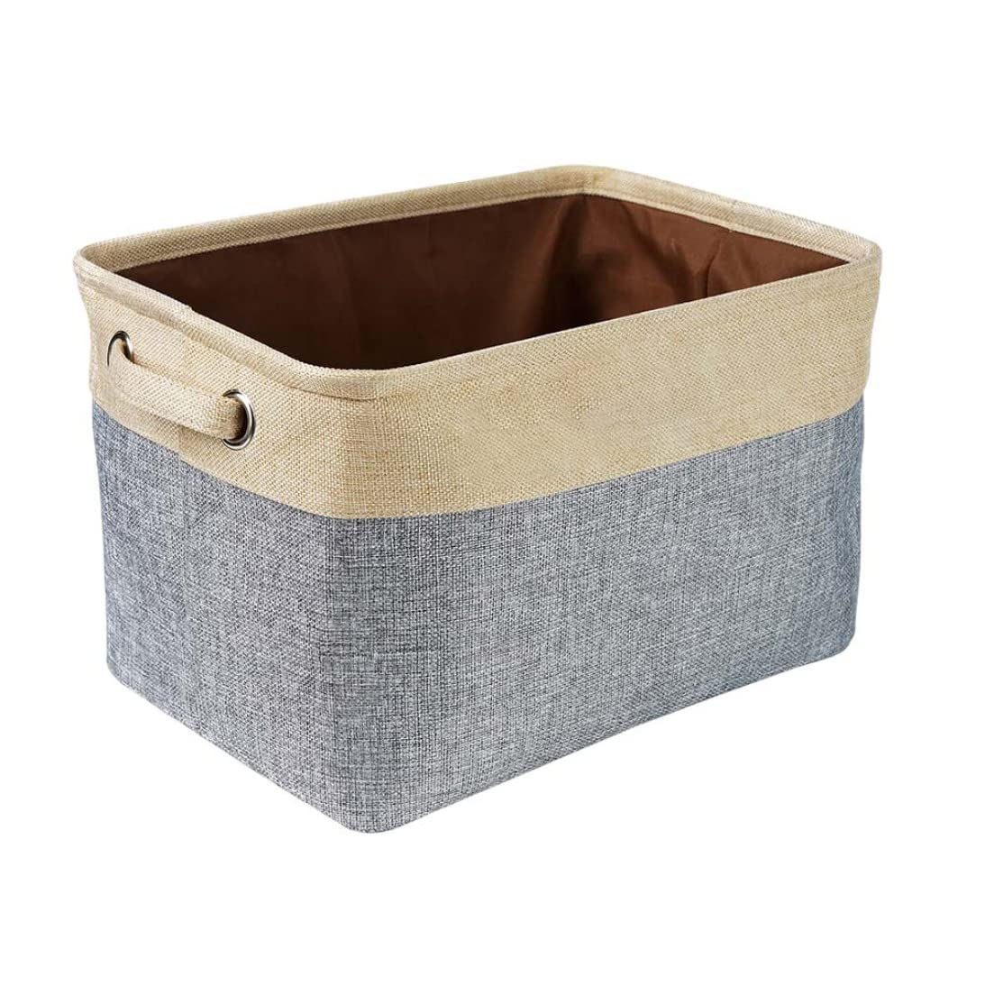 XJKLBYQ Dogs Toy Basket Collapsible Pet Toy Storage Box Dogs Toy Bin for Organizing Clothes Toys Grey, dog toys bin