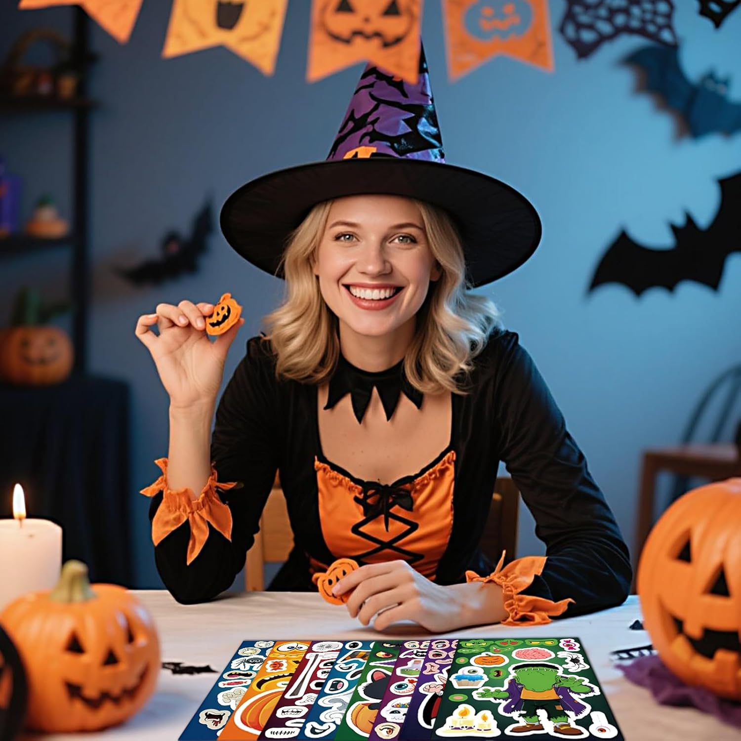 Halloween Waterproof PVC Decals for DIY Crafts, Spooky Cartoon & Gothic Designs, Perfect for Halloween Decorations and Party Supplies