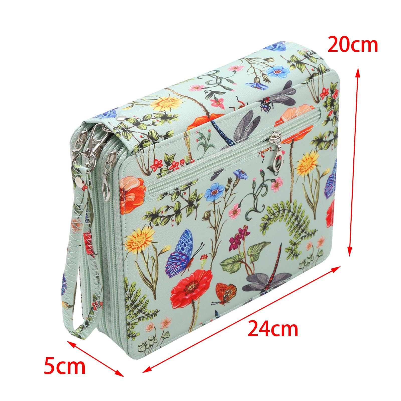 Astuccio per Matite di Grande Capacità, Astuccio Portatile per Cancelleria, Organizer per Penne E Pennelli con Cerniera Resistente, Adatto per, verde