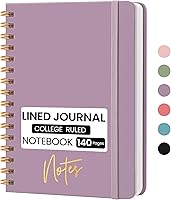 CICPAP Purple A5 College Ruled Spiral Notebook - Durable Hardcover Journal for Journaling, Notes & Planning, 140 Pages 100gsm Paper