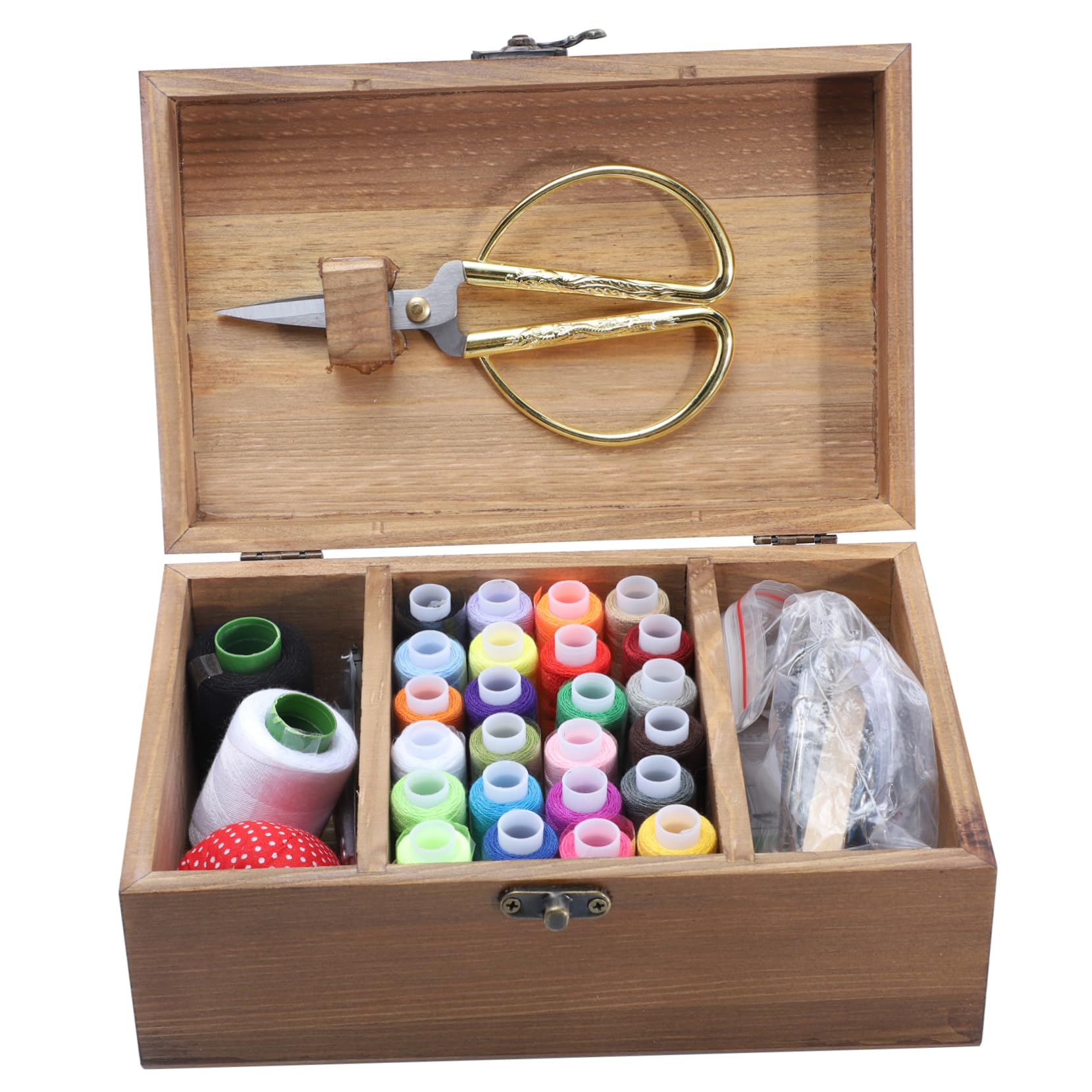 Operitacx 1 Caja De Juego Conjunto De Caja De Costura Kit De Accesorios De Costura Kit De Costura Para Principiantes Agujas De Costura Tijeras Abs Antiguo Caja De Herramientas