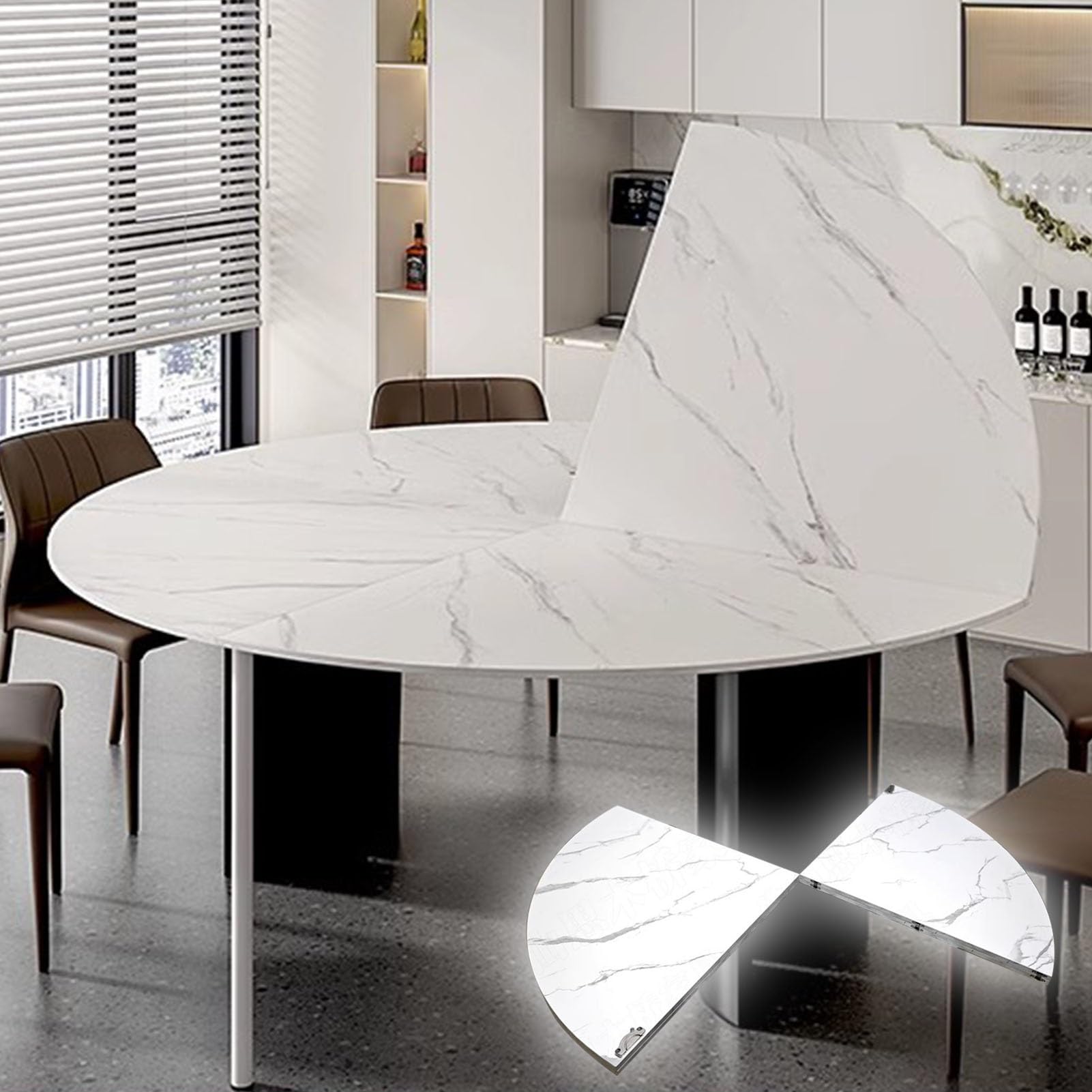 Table ronde pliante en bois pour repas de fêtes et grands banquets