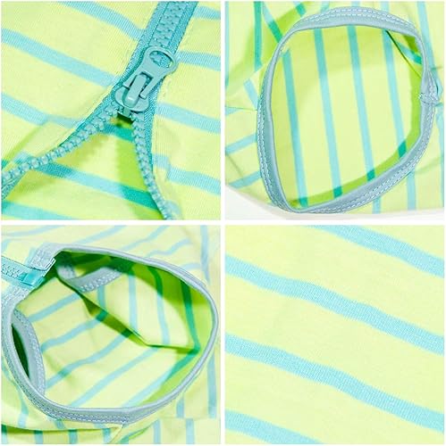 Vista 14 de Traje de recuperación para perros, camisa poscirugía para cachorros, ropa protectora de heridas para animales (rayas blancas y rosadas, XL)