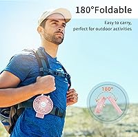 Vista 6 de HandFan Ventilador de mano personal de 10400 mAh, ventilador de mano de larga duración de 40 horas recargable, mini ventiladores de refrigeración