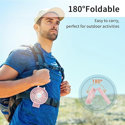 Miniatura 6 de HandFan Ventilador de mano personal de 10400 mAh, ventilador de mano de larga duración de 40 horas recargable, mini ventiladores de refrigeración