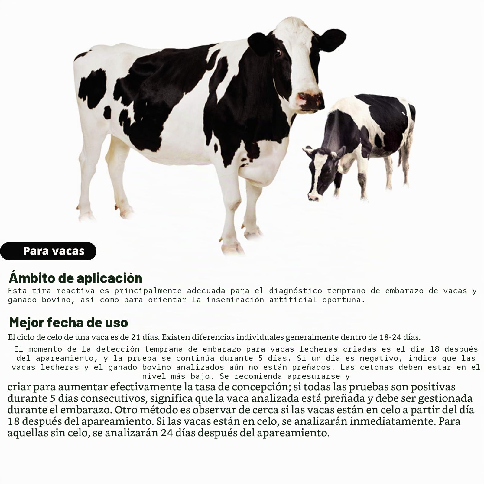 Papel de Prueba de Embarazo de Vaca, Prueba de Embarazo de Vaca de Respuesta Rápida de Alta Precisión Desechable para Granja de Ganado