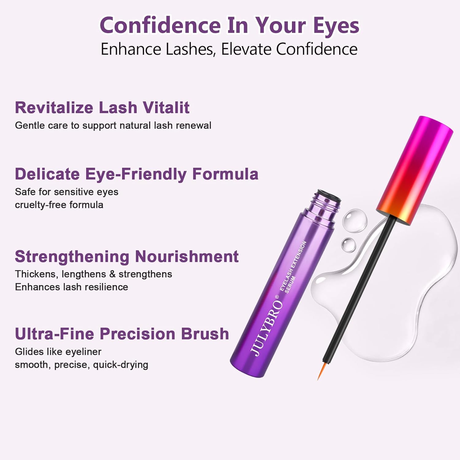 Advanced Eyelash Growth Serum - Achieve Fuller, Longer & Thicker Lashes,Safe for Sensitive Eyes & Lash Extensions (3mL Supply) - Image 6