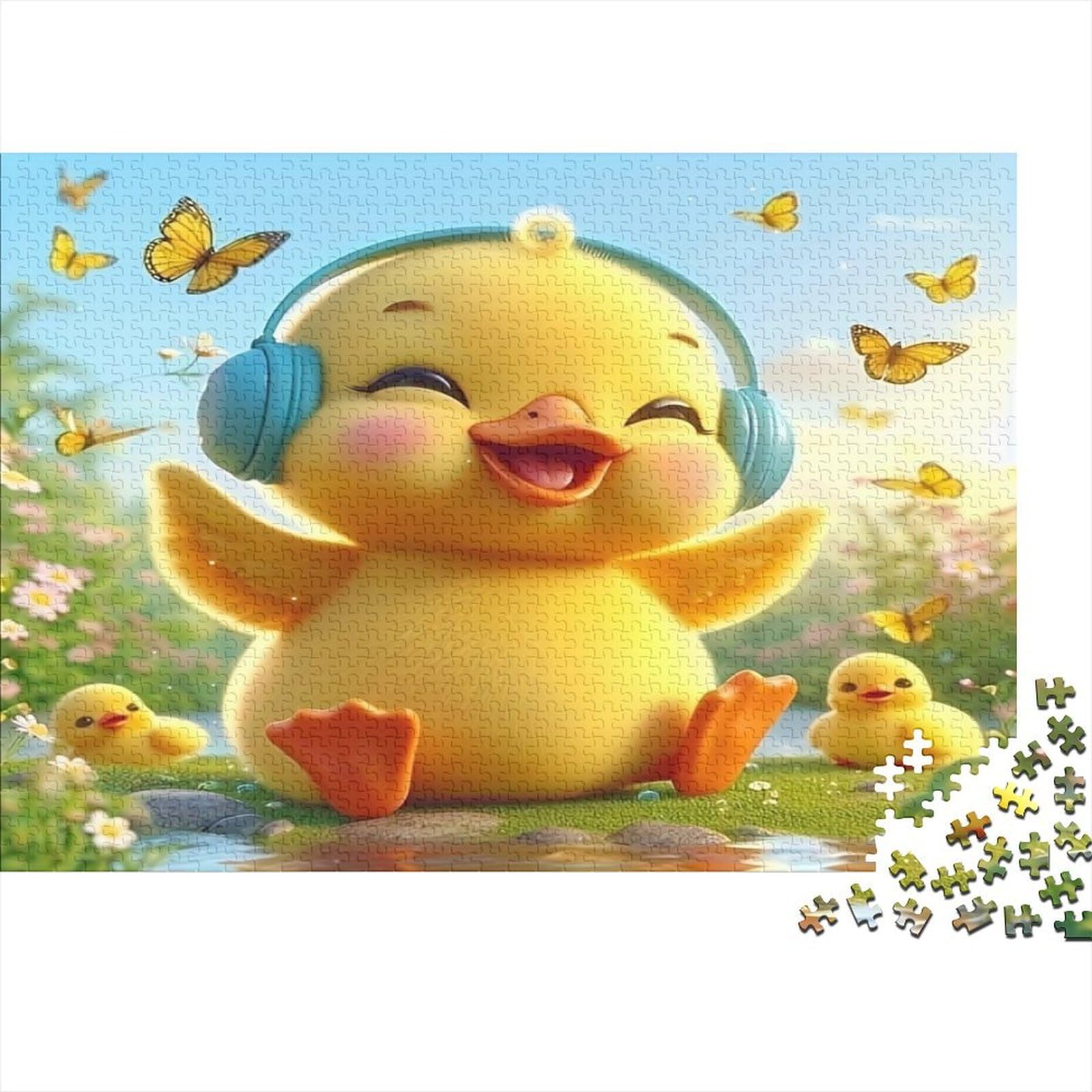 Stress Relief 1000 Pieces Duck Paper Jigsaw Puzzle Educational Animal Puzzle for Adults Home Decoration 70x50cm/1000pcs