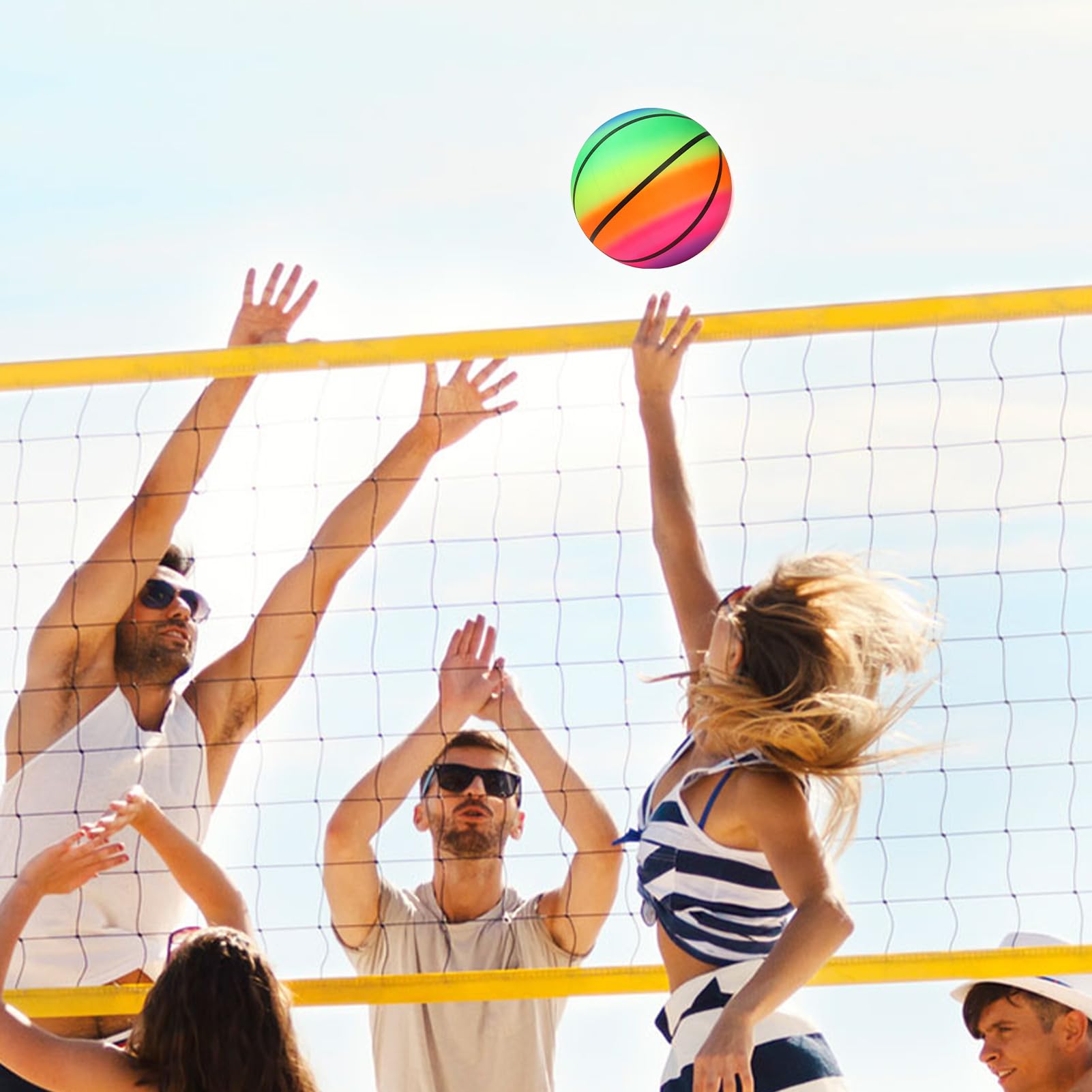 Ballon Arc-en-ciel Gonflable Pour Plage Et Jeux D'eau – Rebondissant, Coloré, Facile à Gonfler Et Ranger, Idéal Pour Enfants
