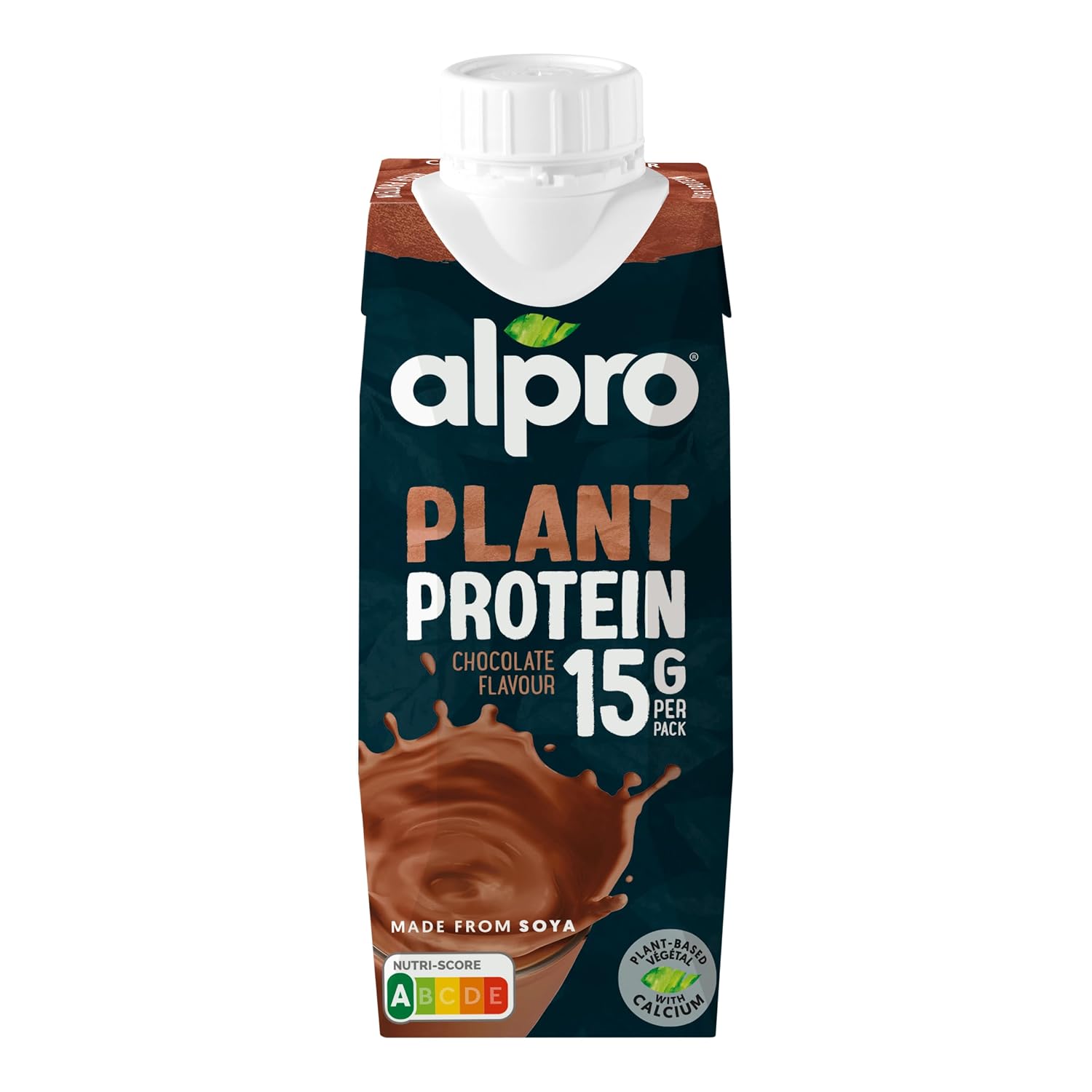 Alpro Protein Drink Chocolate Flavor - Vegan and Dairy Free - No Sweeteners - Naturally Lactose Free - Rich in Fiber Calcium and Vitamins - 1 x 250 ml - Durable
