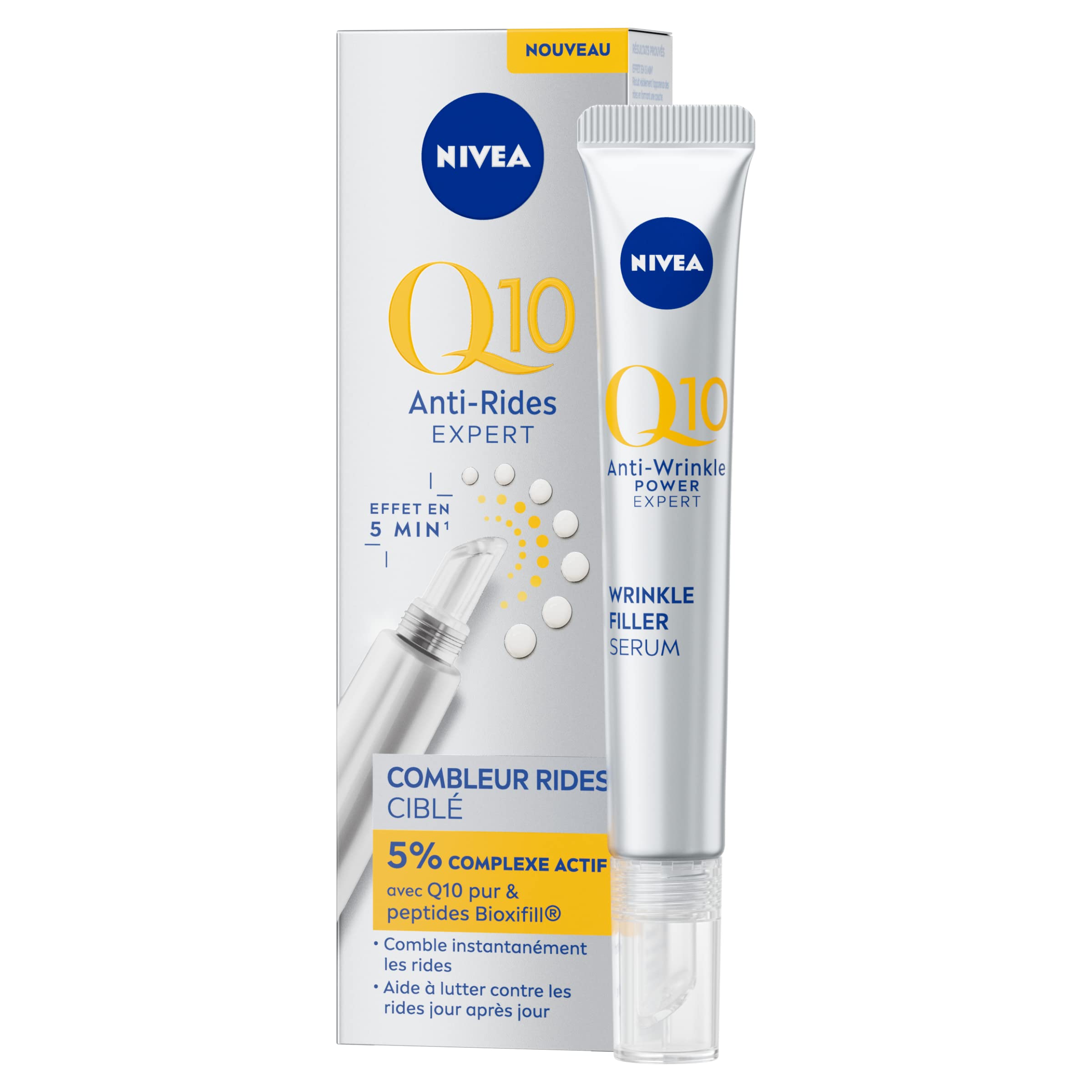 NIVEA Q10 Expert Wrinkle Filler (1 x 15 ml), Anti Ageing Serum Reduces Wrinkles and Wrinkles, Face Care with Visible Effect in 5 Minutes, Enriched with Pure Q10