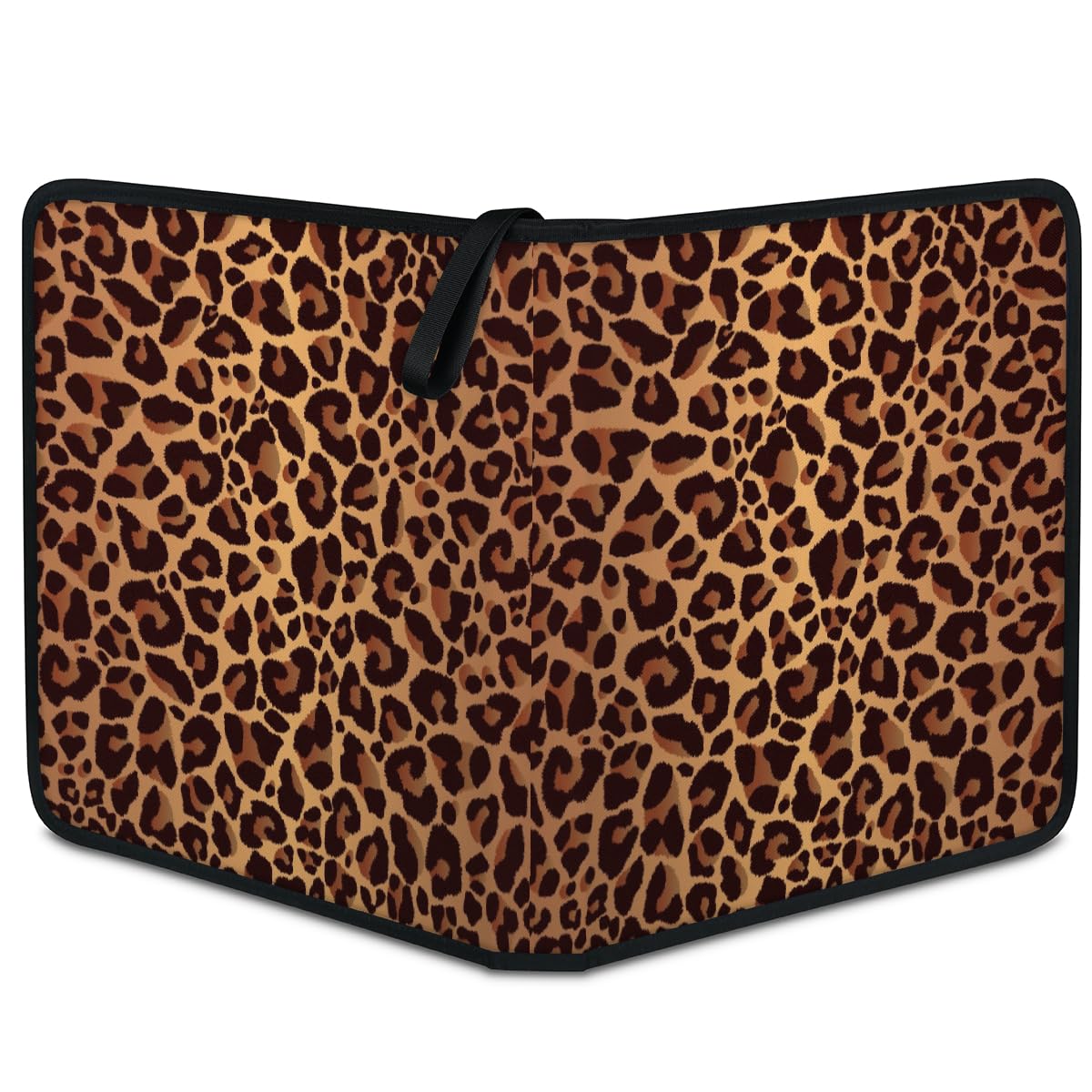 Raccoglitore per carte collezionabili con 9 tasche con stampa leopardata, raccoglitore per carte con stampa leopardata, con maniche rimovibili, impermeabile, con cerniera, 50 pagine, capacità 900