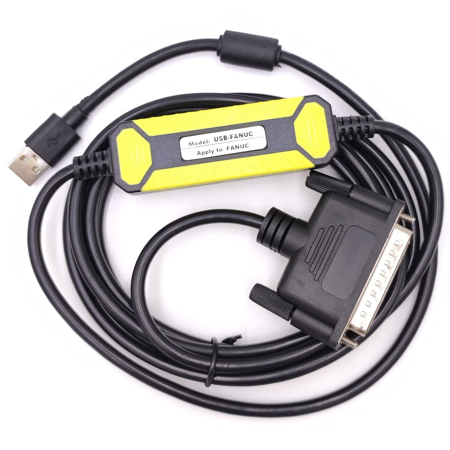(1-Pc) USB-FANUC CNC Programming Cable, USB to RS232 Data Transfer Convert DB25 Pin Download Cable for CNC Fanuc