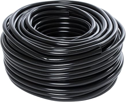 Active Aqua HGTB25 0.25 Inch Inside Diameter Vinyl Hydroponic Irrigation Tubing for Indoor Vegetation Growing and Gardening Systems, 100 Ft, Black