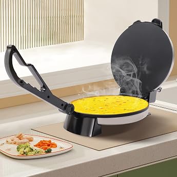 Roti Maker Electric Chapati Device Tortilla Press Papad Tacos Maker Double-Sided 1500 W Stainless Steel Non-Stick Taco Press