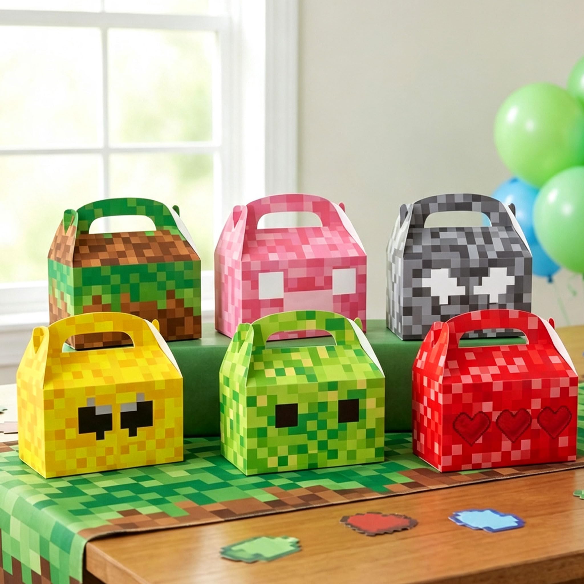 Pixel Birthday Party Decoration Pixel Party Boxes Goodies Candy Boxes