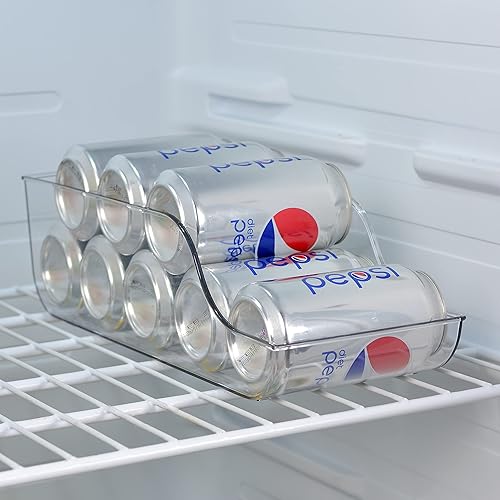 Miniatura 4 de Youngever Paquete de 2 organizadores de latas de soda, dispensadores de latas de refrescos de plástico, contenedores de almacenamiento transparentes