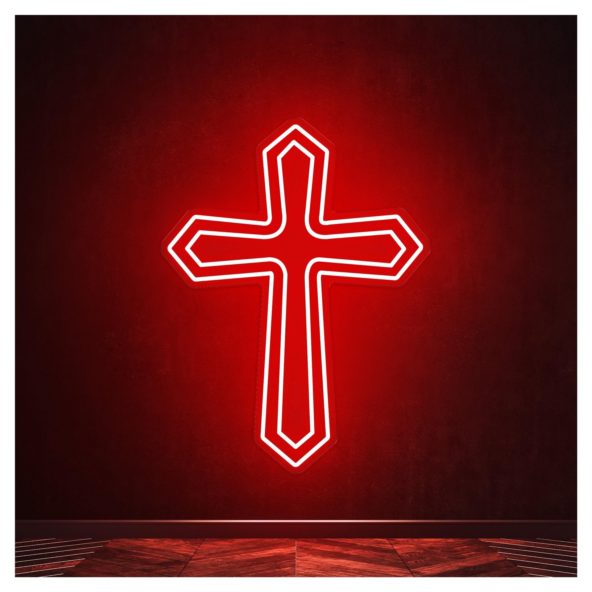 RONGCH Hanging Art Signs Cross Jesus Home Decoration Neon Sign Gameroom Bedroom Bar Livingroom Birthday Party Wall 45cm