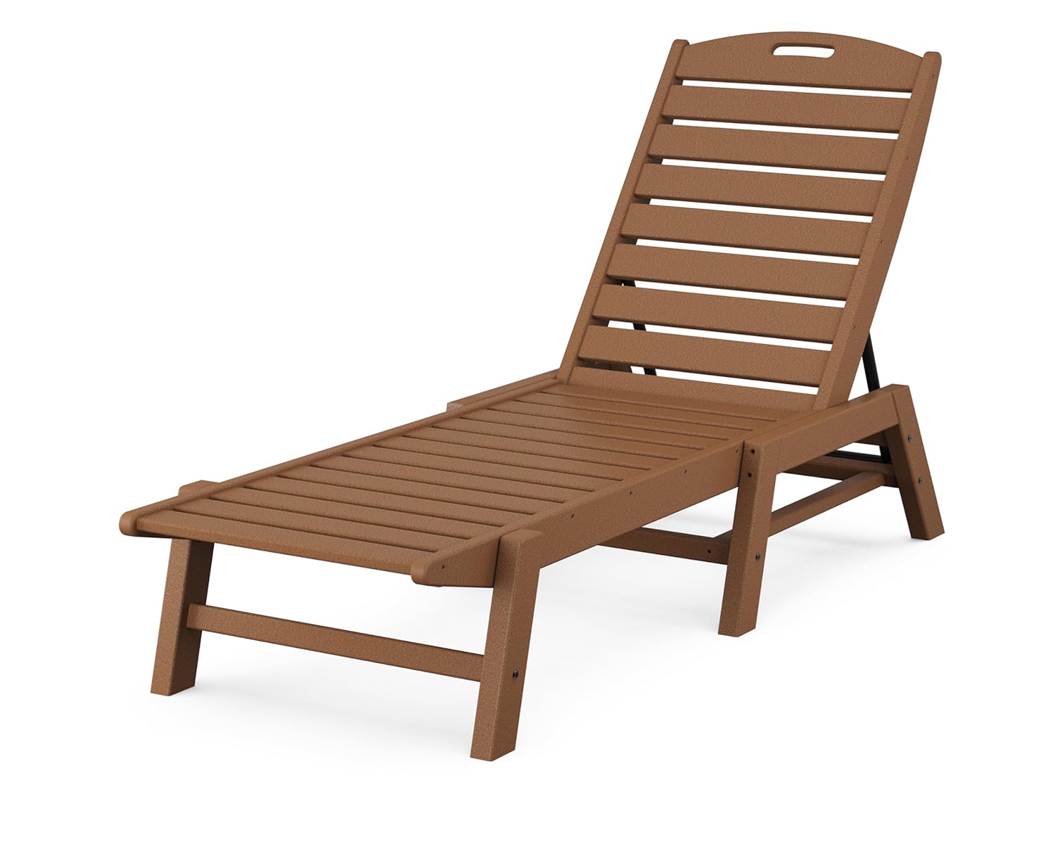 POLYWOOD Stackable Nautical Chaise, Teak