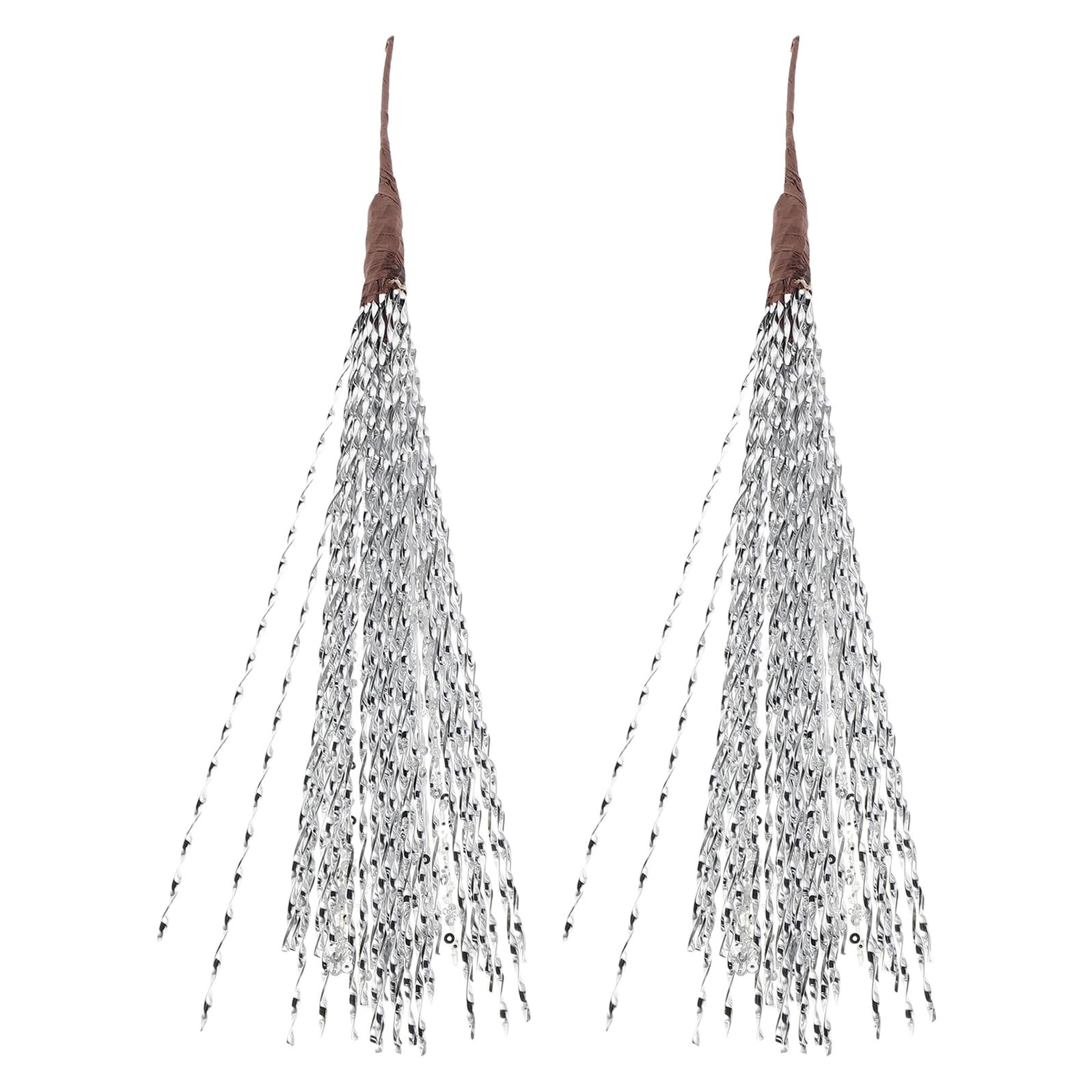 Ramas navideñas para adornos de árbol de Navidad con purpurina plata de 2 piezas