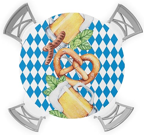 Mantel redondo de celosía de cerveza, ajustable, manteles elásticos impermeables para exteriores e interiores, mantel elástico para cenas, fiestas, Mantel redondo de celosía de cerveza, ajustable, manteles elásticos impermeables para exteriores e interiores, mantel elástico para cenas, fiestas,