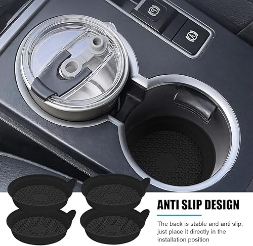 Miniatura 3 de Mandark Portavasos para automóvil, tapete de silicona antideslizante con aislamiento para vehículos, impermeable, a prueba de tambores, empotrado,