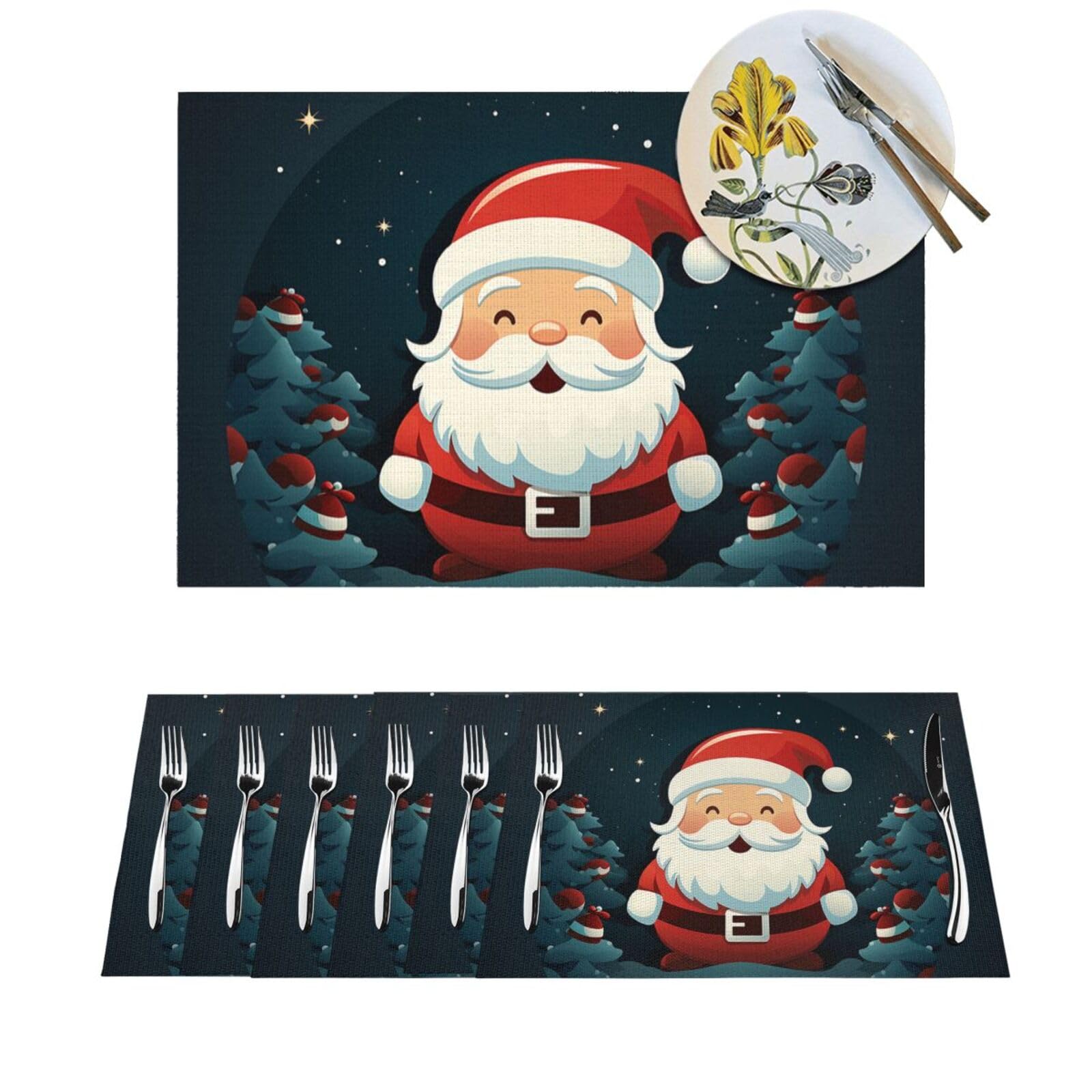 Sets de table Noël motif Père Noël lot de 6 idée cadeau