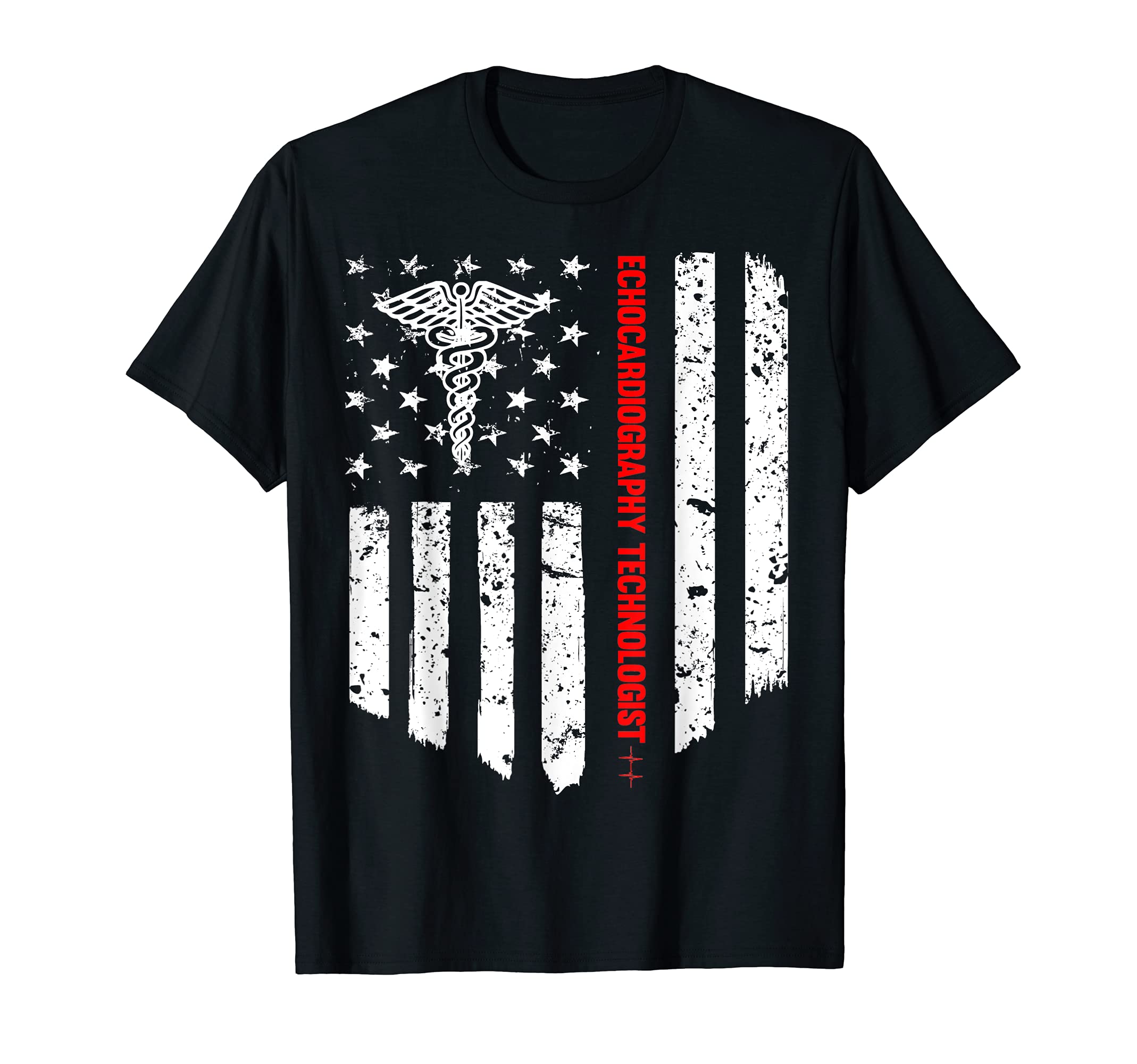 Echocardiography Technologist American Flag Patriotic Gift T-Shirt