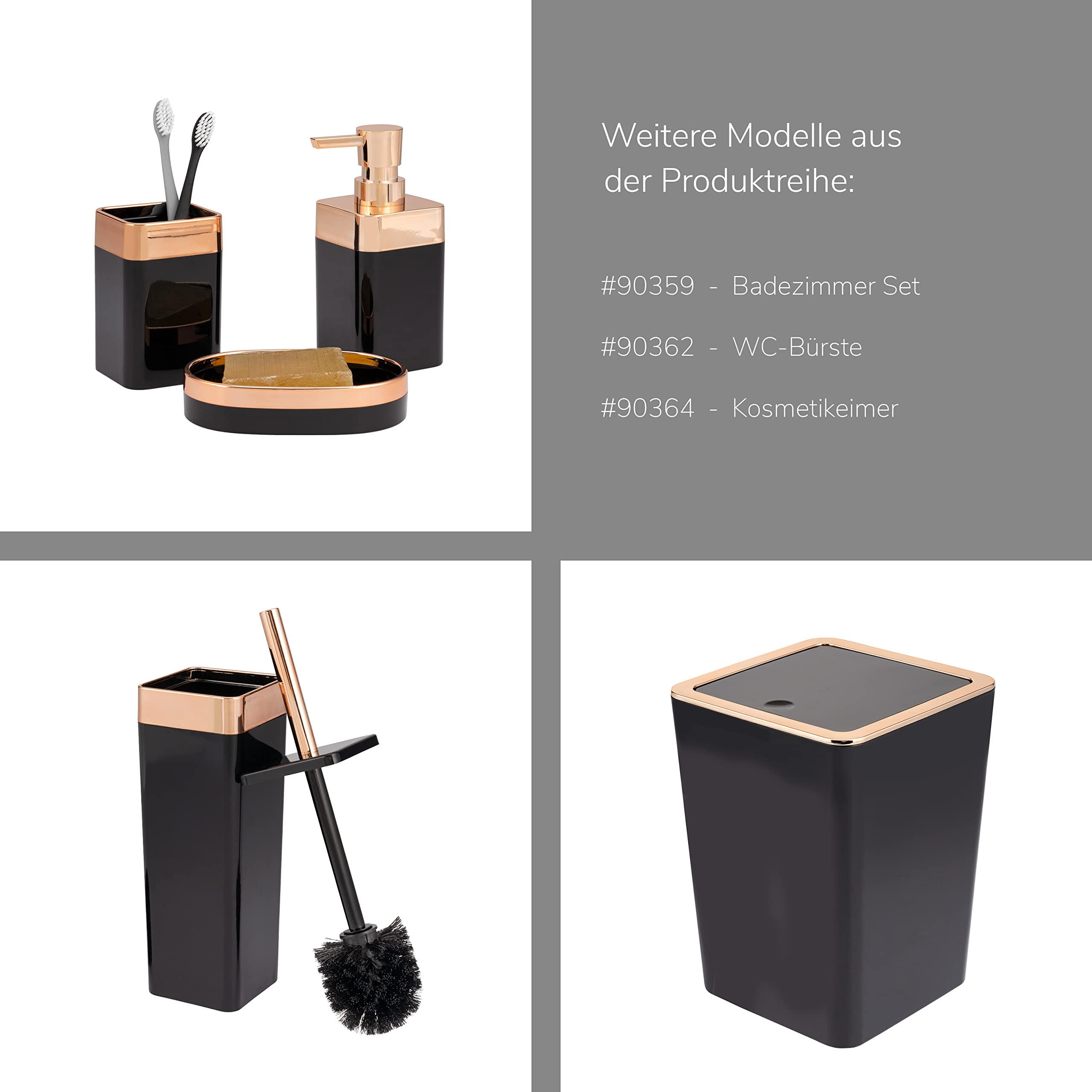 Ensemble WC Bremermann Savona - Support Mural, Brosse Et Porte-Brosse - Design Carré Blanc