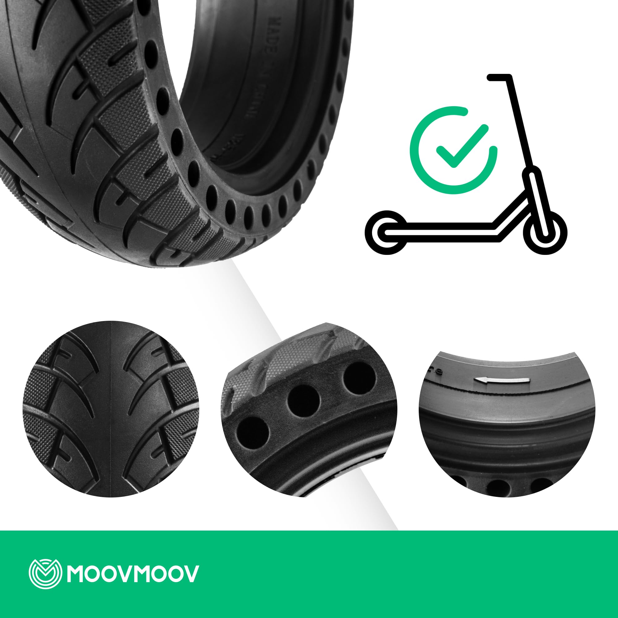 myBESTscooter – Ruota completa da 8,5 x 2,5 pollici per Dualtron Mini e Speedway Leger, compatibile con ruota anteriore e posteriore, antiforatura e antiscivolo per scooter elettrici