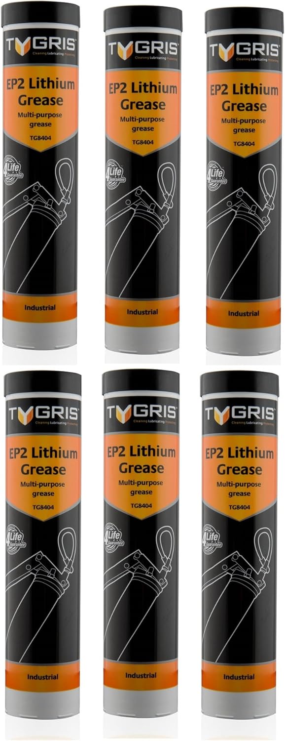 6 x Tygris Industrial TG8404 EP2 MultiPurpouse Lithium Grease 400g