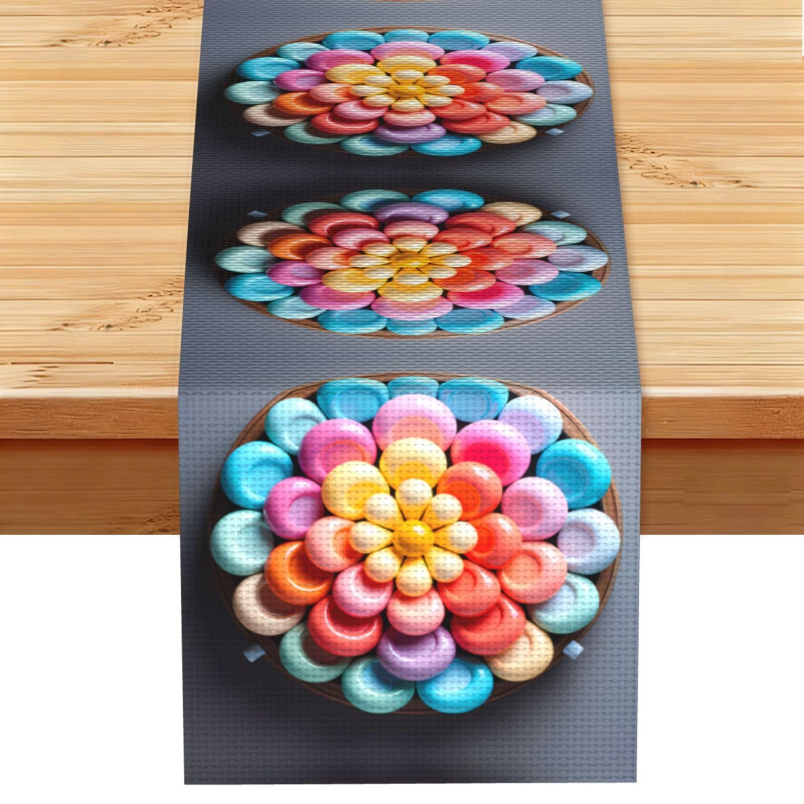 Colorful Candy Linen Feel Table Runner Wedding Party Home Decoration