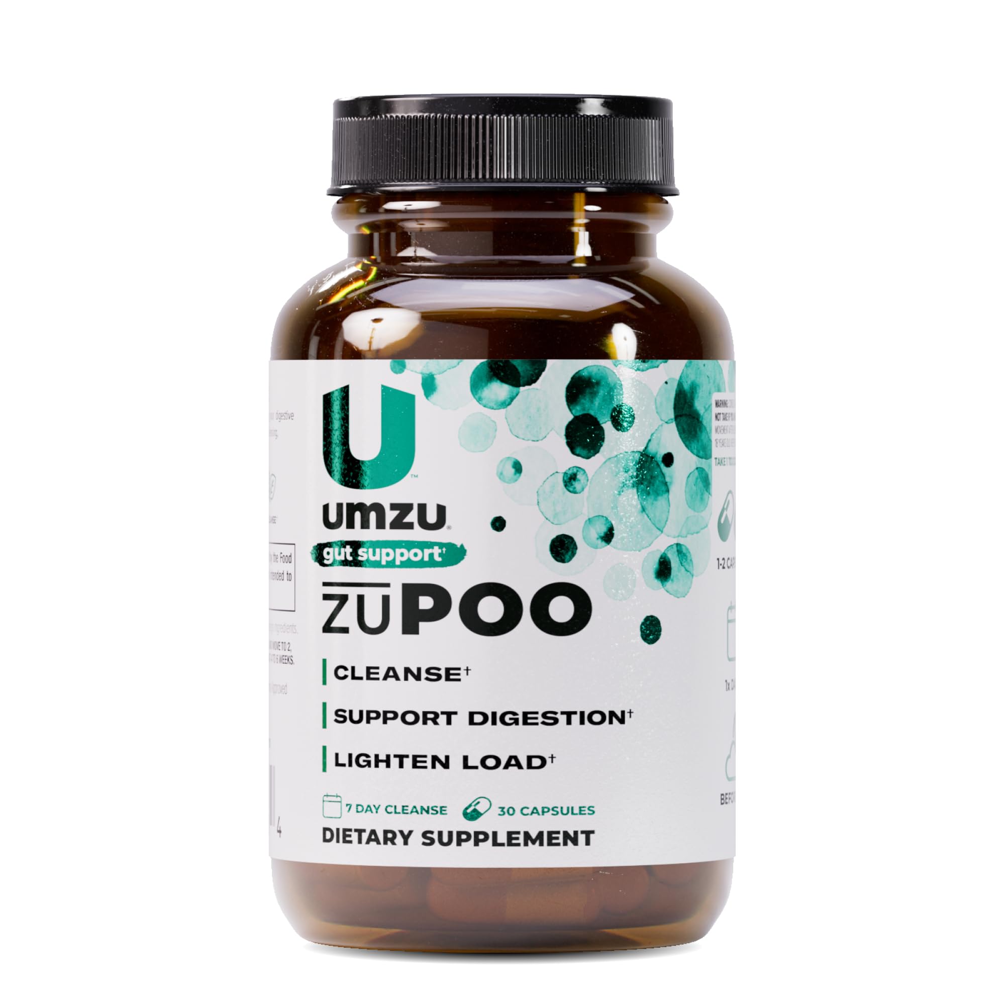 UMZU zuPOO Gut Cleanse Detox, 30 Capsules – 15-Day Natural Colon Cleanse with Cascara Sagrada & Magnesium Citrate – Vegan, Non-GMO, Gluten-Free Detox Cleanse Supplement for for Healthy Bowel Support