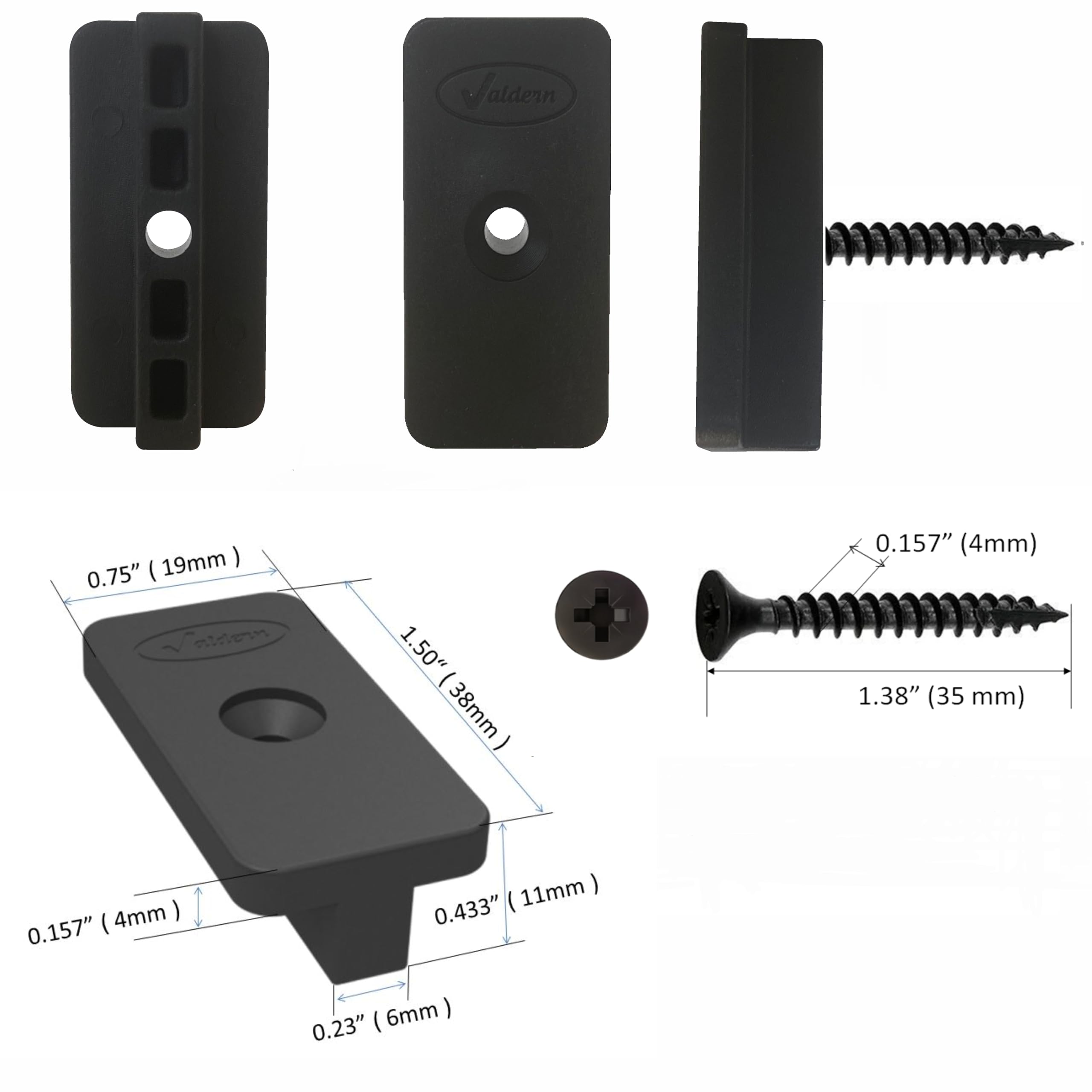 Valdern Hidden Fasteners for Composite Decking Board Composite Decking Clips & Plastic Hidden Fasteners with Screws - Image 2
