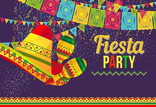 Miniatura 2 de MEHOFOTO Fondo de fotografía para fiesta de cumpleaños con temática de México Banderas de colores Sombrero de bolos Banner de estudio fotográfico
