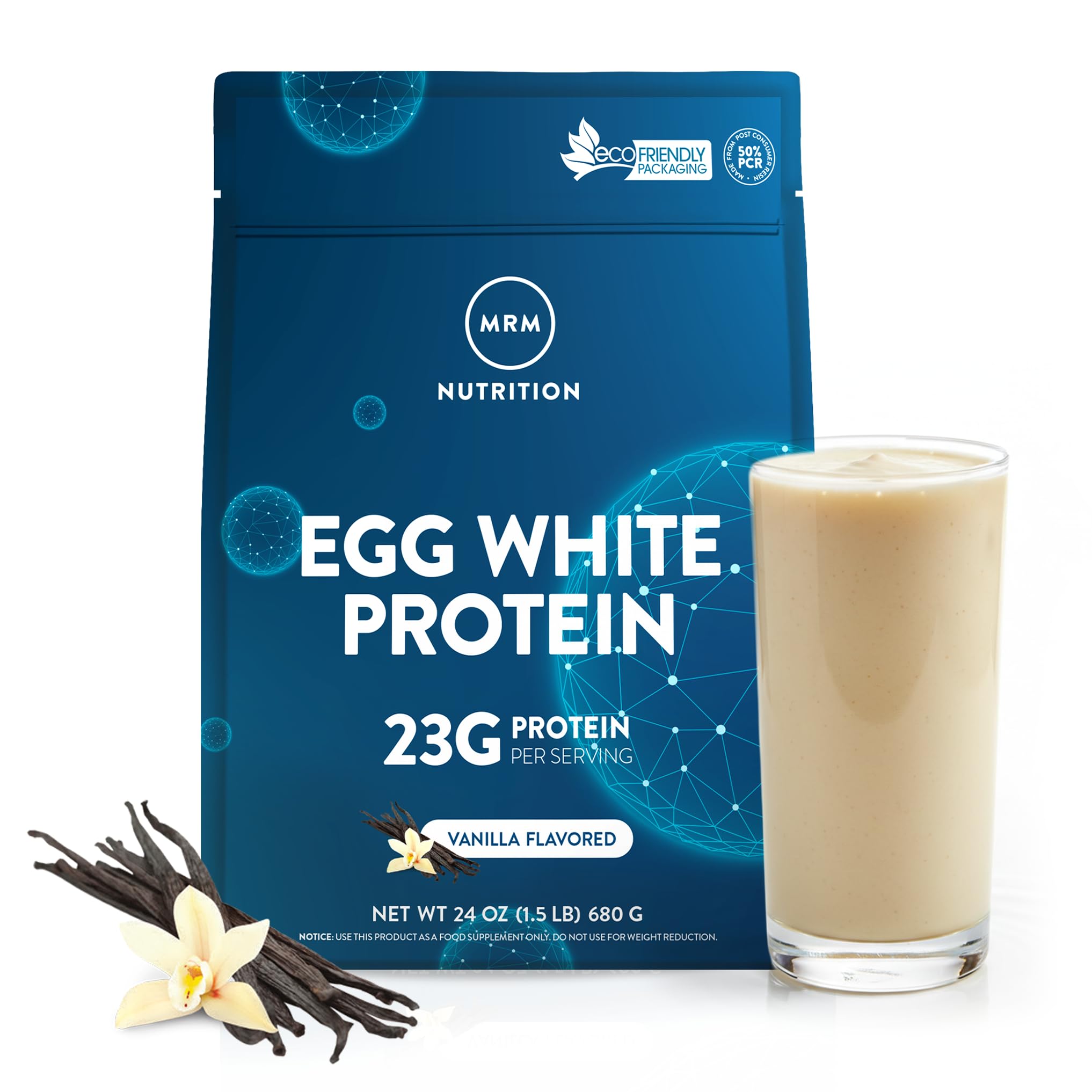MRM Nutrition Egg White Protein - 23g Fat-Free Protein - 20 Servings
