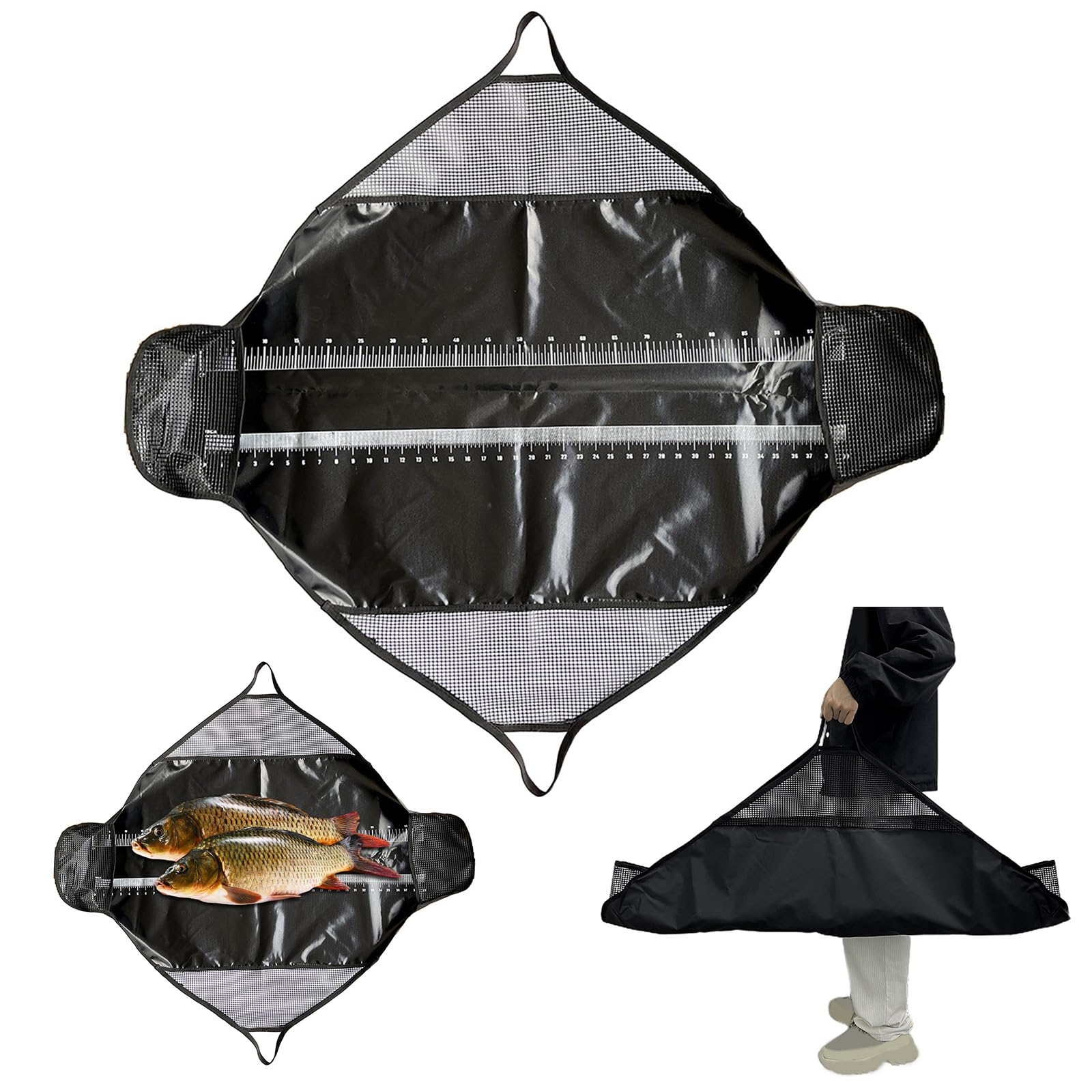 QIEIEI Fish Weigh Sling Bag Fishing Unhooking Weigh Sling Bag Digital Scale Protections Mat Weigh Fishing Sling Landing Mat