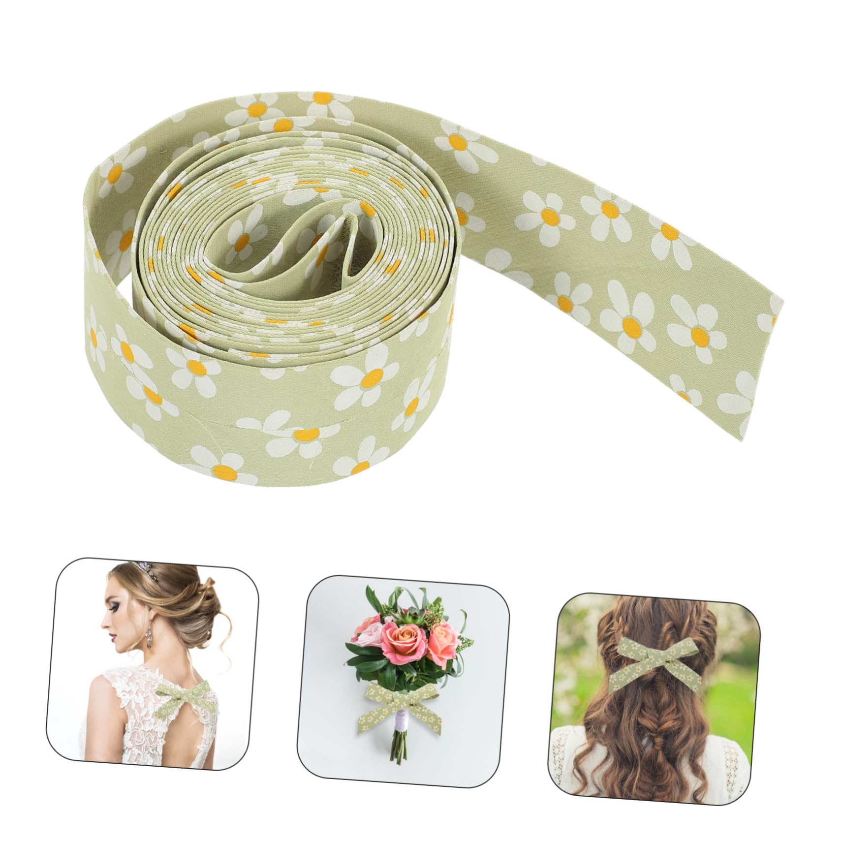 STOBOK 4piezas Cinta De Raso Para Manualidades De Diademas y Accesorios De Pelo Material Para Hacer Horquillas y Lazos Decorativos Metros De Diseño Floral
