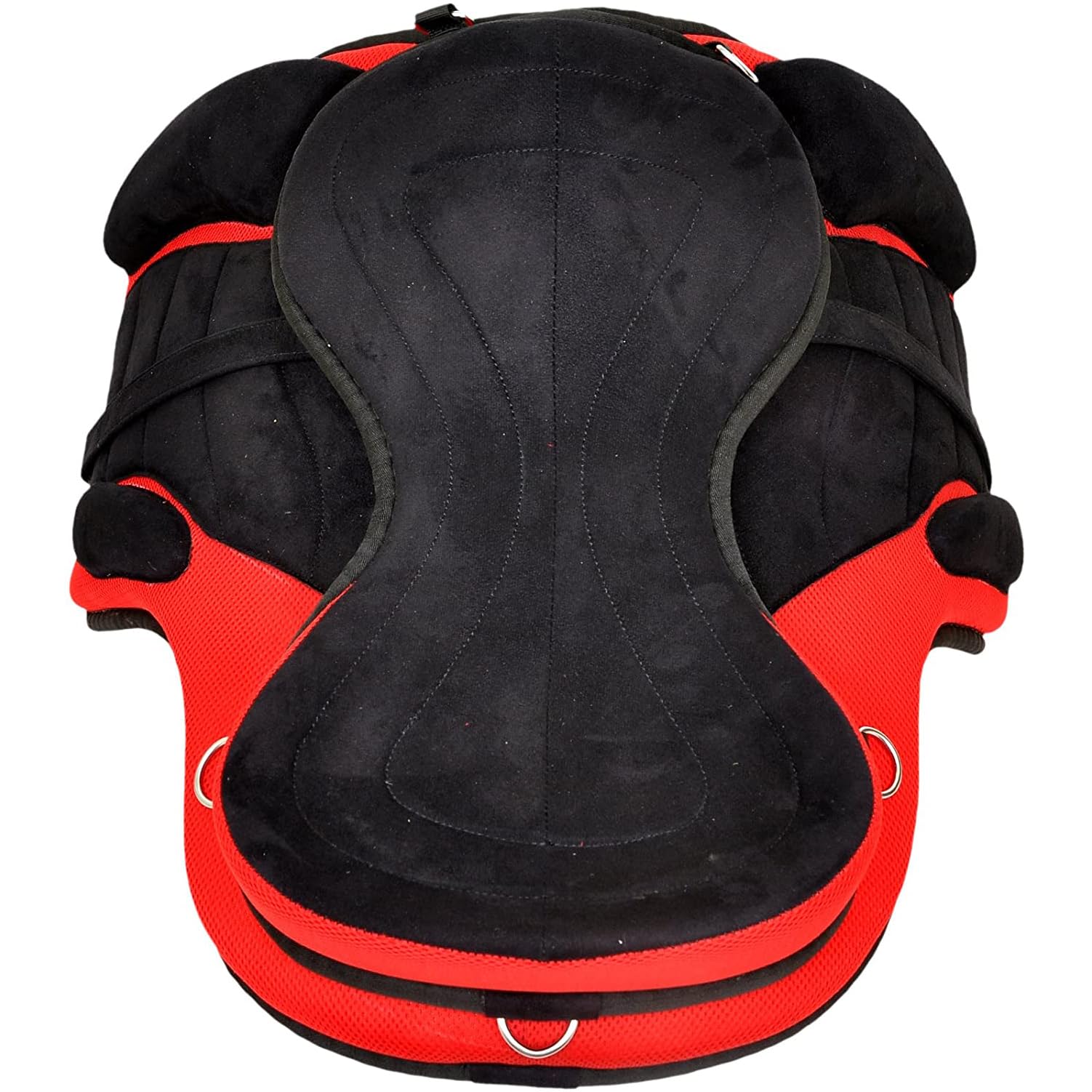 Selle de Cheval synthétique Freemax sans Arbre, avec Sangle Assortie et Paire d'étriers en Aluminium ST-011