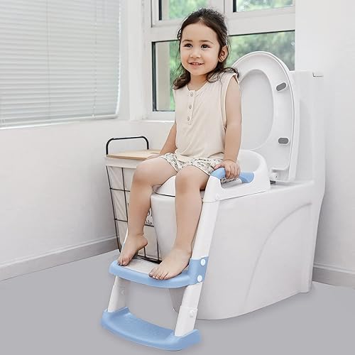 Miniatura 2 de JASSONE Asiento de entrenamiento para ir al baño, taburete para niños pequeños, inodoro de entrenamiento para ir al baño 2 en 1 para niños, asiento