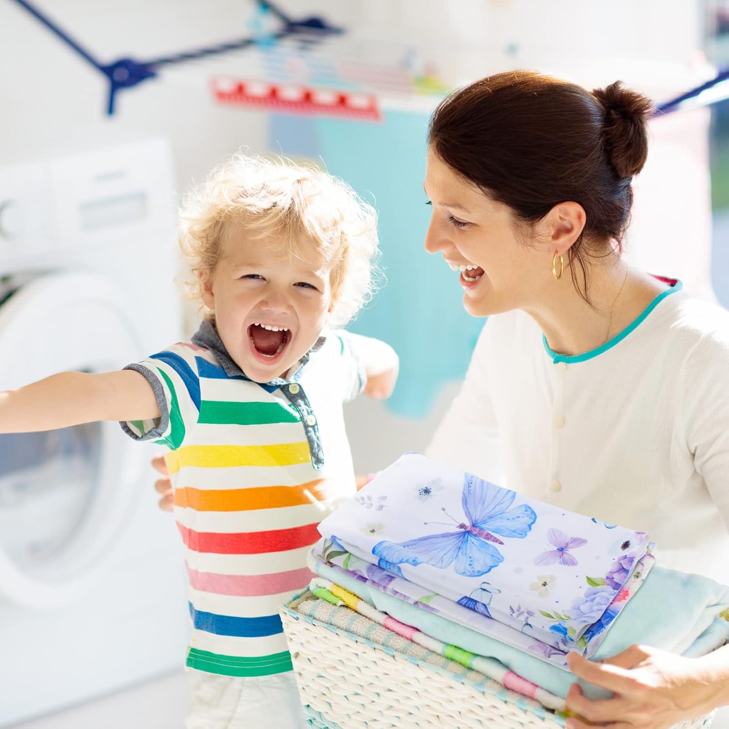 Tatuo 2 Pcs Lilacs Butterfly Hand Towels for Bathroom Absorbent 19.7 x 27.6 Inch Purple Floral Bath Towels Spring Kitchen Towel Housewarming Decorative Dish Gifts for Hotel, Gym and Spa - Image 7