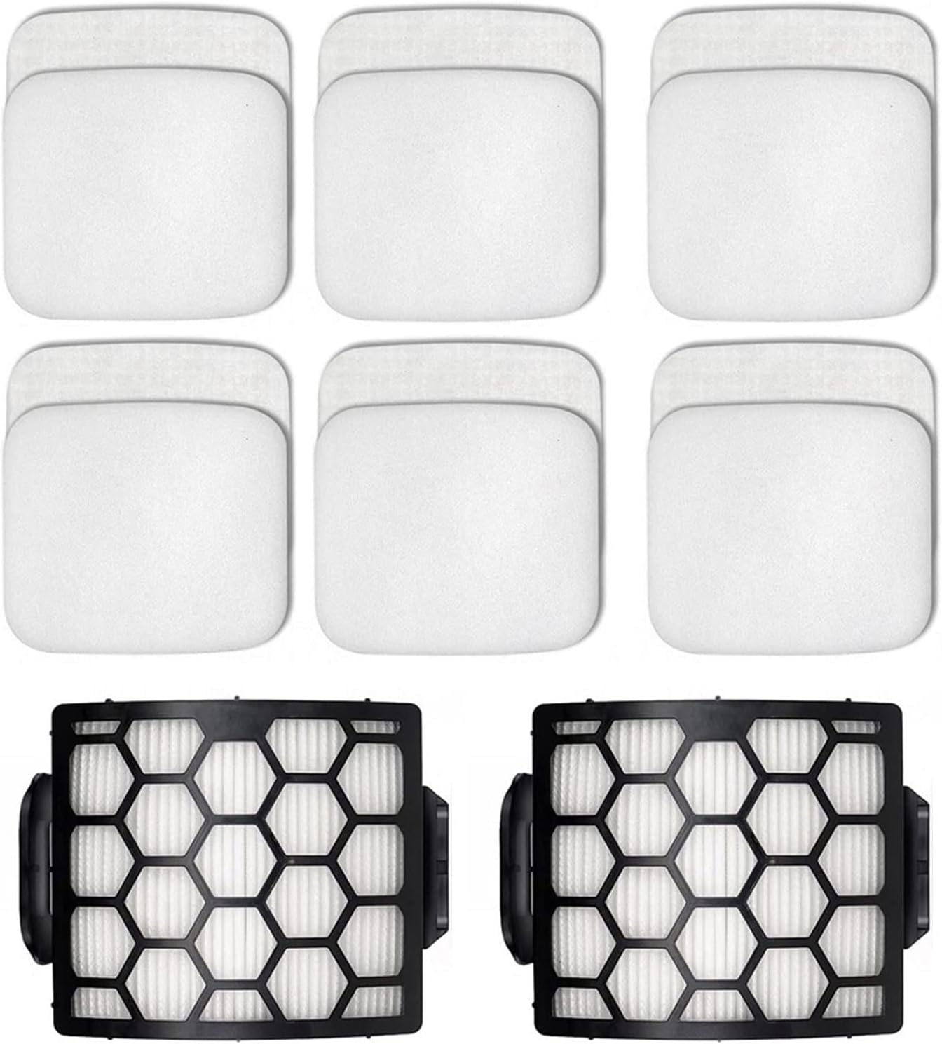 VideoPUP Replacement 2pcs HEPA Filter & 6pcs Foam Felt Filter Kit Compatible with Shark Rotator Navigator Lift-Away PowerFins Upright Vacuum LA301 LA300 UV850, Replace XHF320 XFFK320