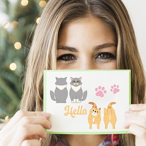 Miniatura 6 de BENECREAT 5 juegos de troqueles de metal de animales y gatos, troqueles de corte para hacer tarjetas, manualidades, álbumes de recortes, álbum de