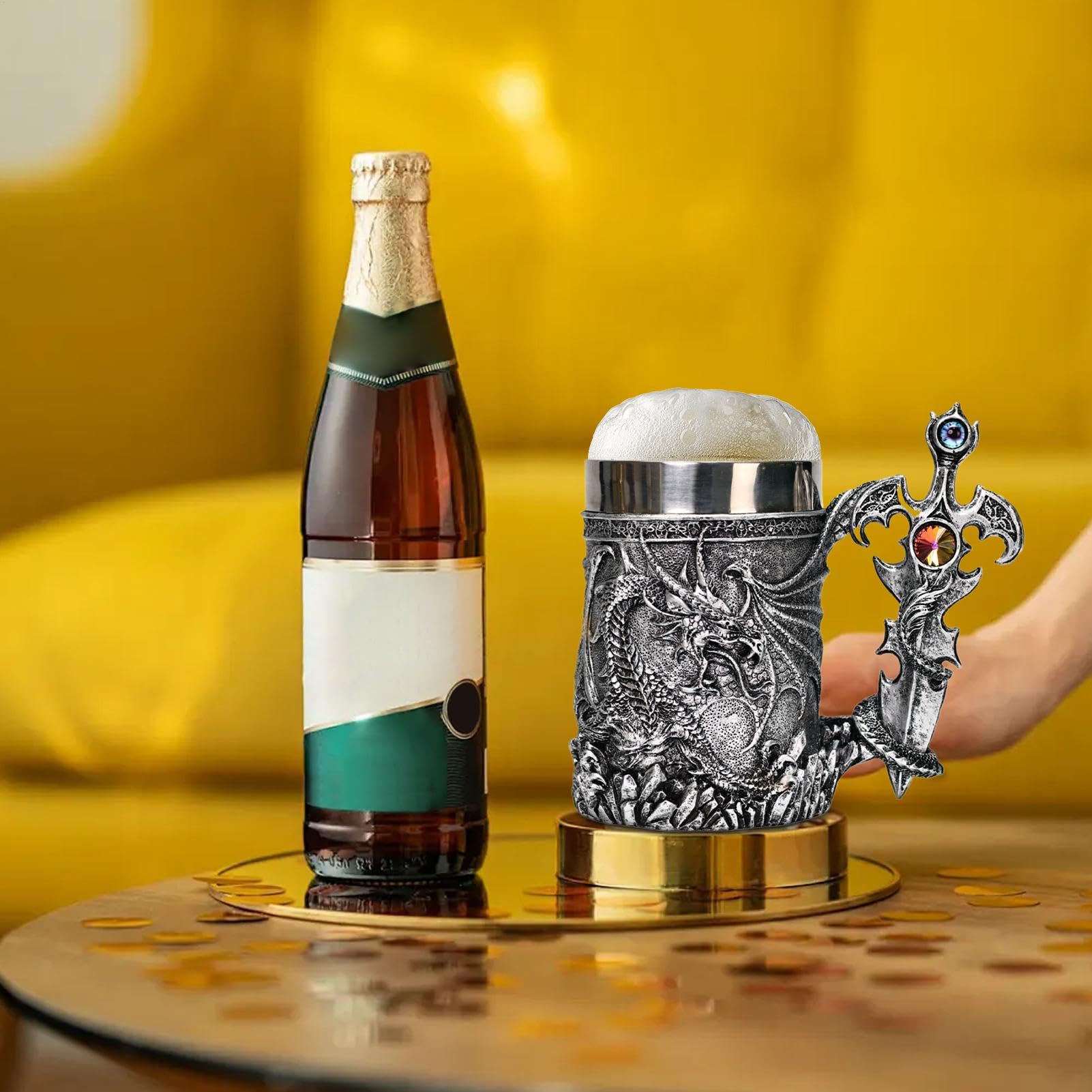 Jarra De Cerveza Medieval Jarra Stein Viajera Vintage De Gran Capacidad